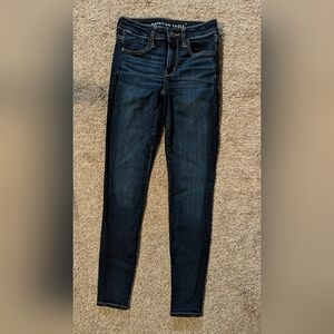 American Eagle Outfitters Women's Deep Indigo Skinny Jeans Size 2 Long Like New